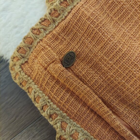 Pier 1 Set of 2 Orange Braided Cushion Covers 18"x18" Throw Pillow Cases Fall - Picture 4 of 6